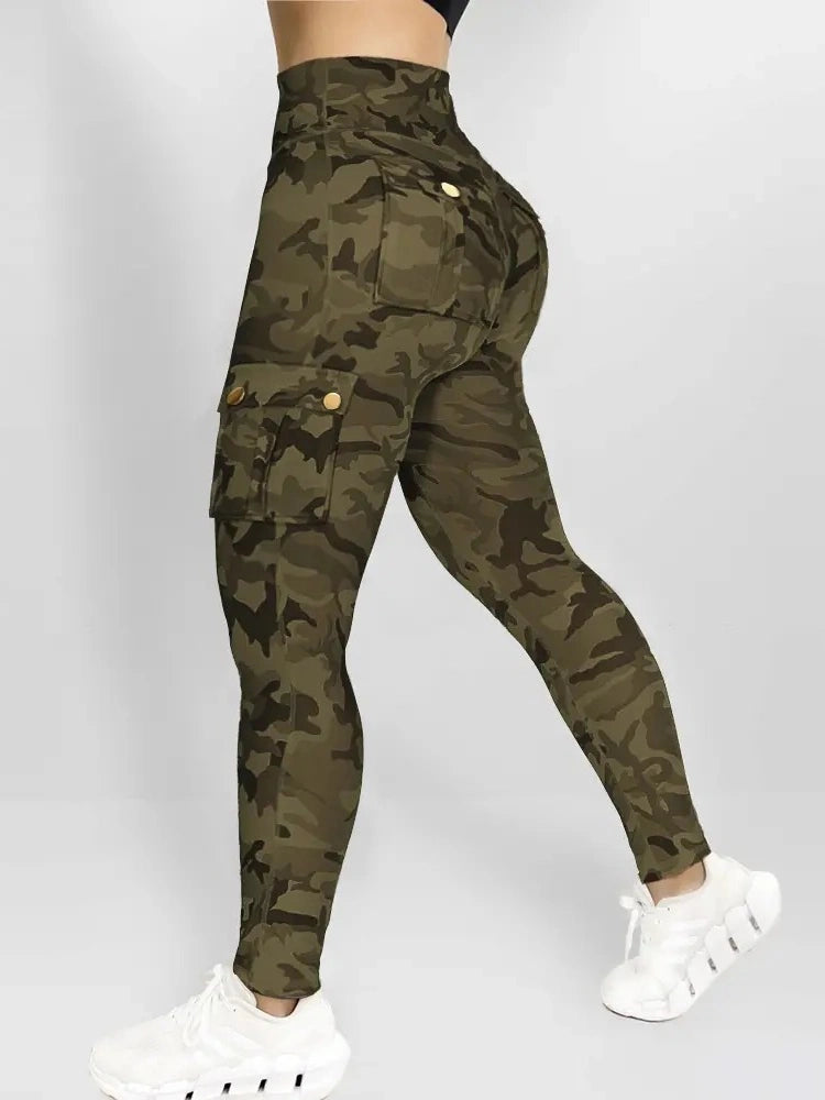 Leggings de soulèvement des fesses de poche de cargaison