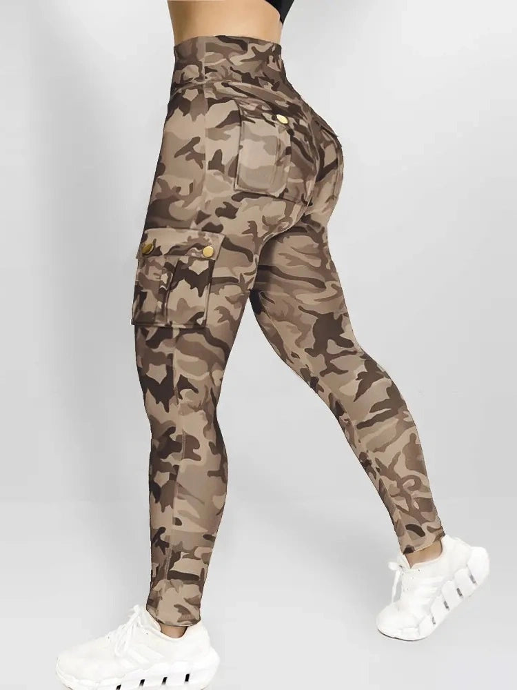Leggings de soulèvement des fesses de poche de cargaison