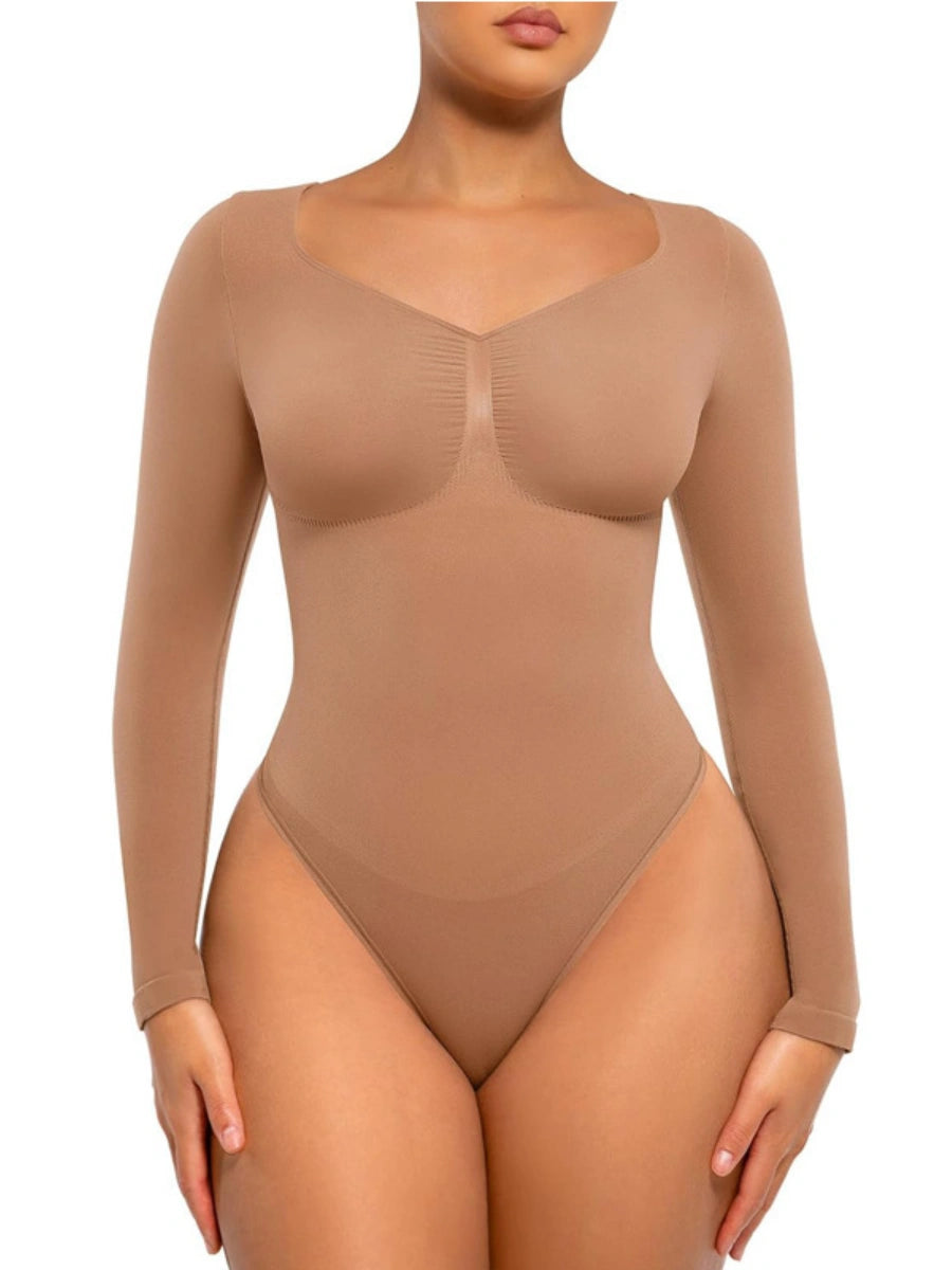 Tummy Tucking Seamless Bodysuit - Longsleeved