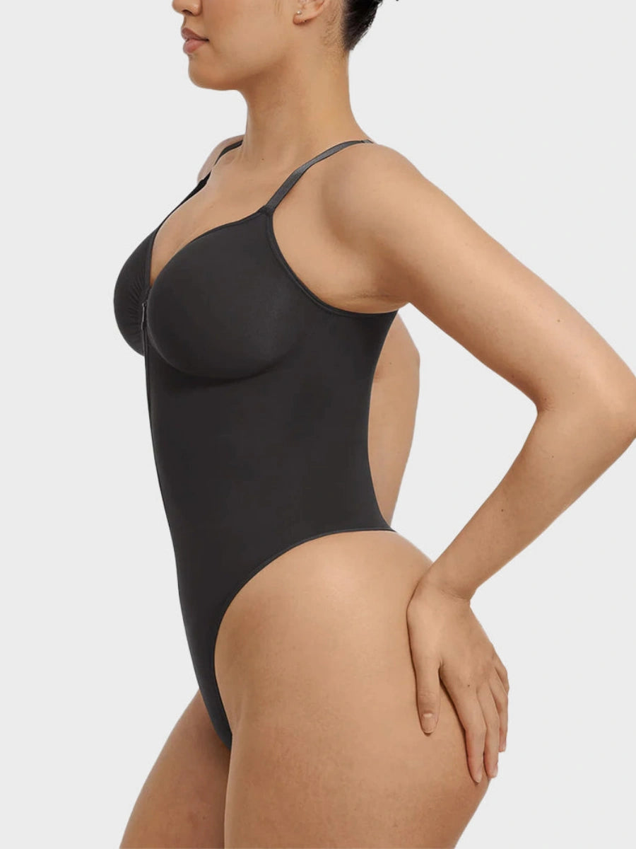 Tummy Tucking Seamless Bodysuit with Corset Zipper