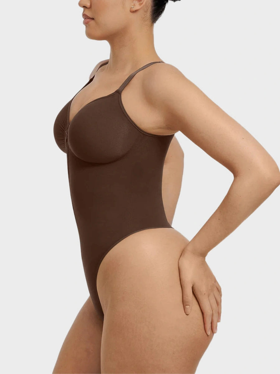 Tummy Tucking Seamless Bodysuit with Corset Zipper