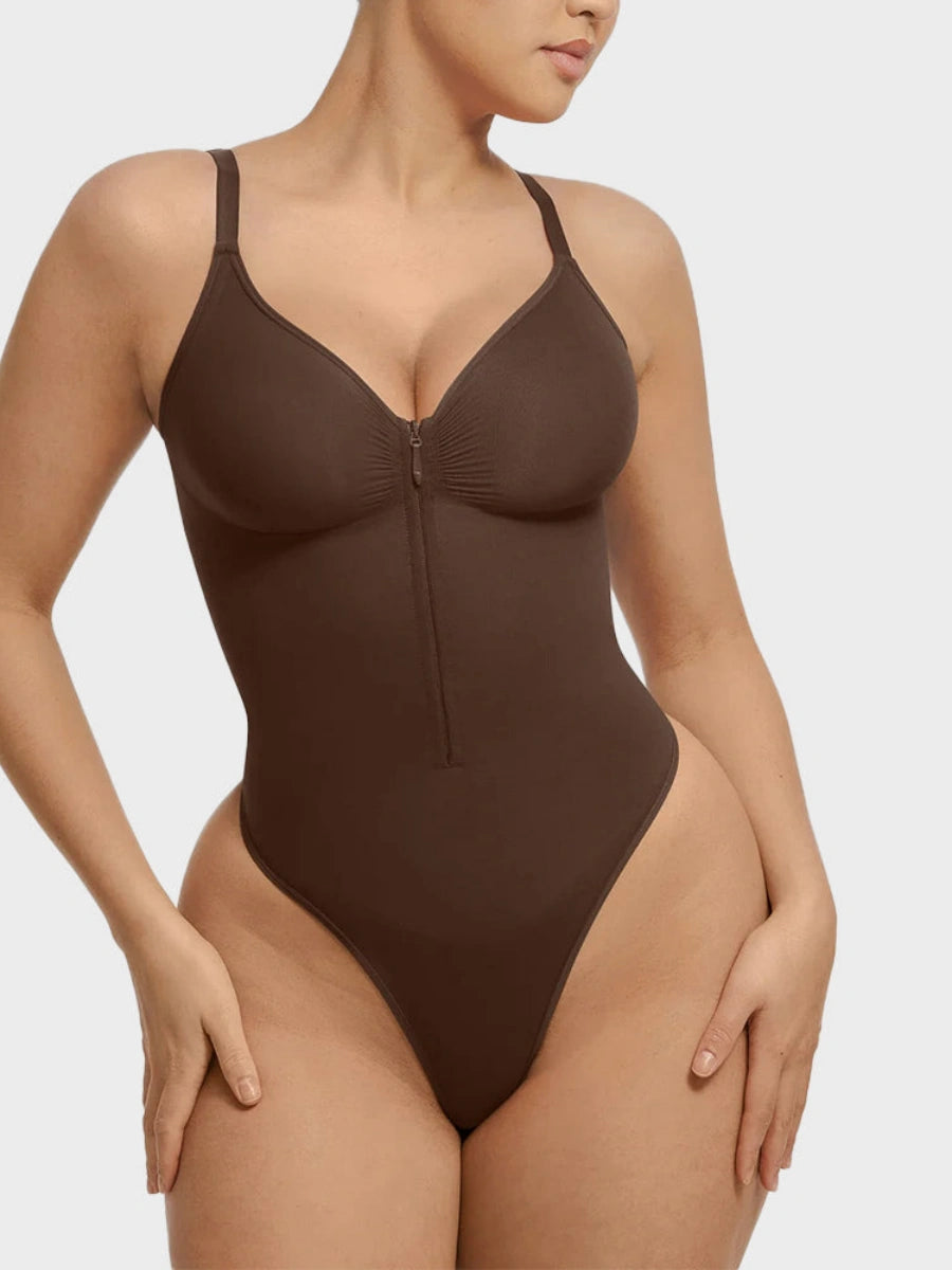 Tummy Tucking Seamless Bodysuit with Corset Zipper