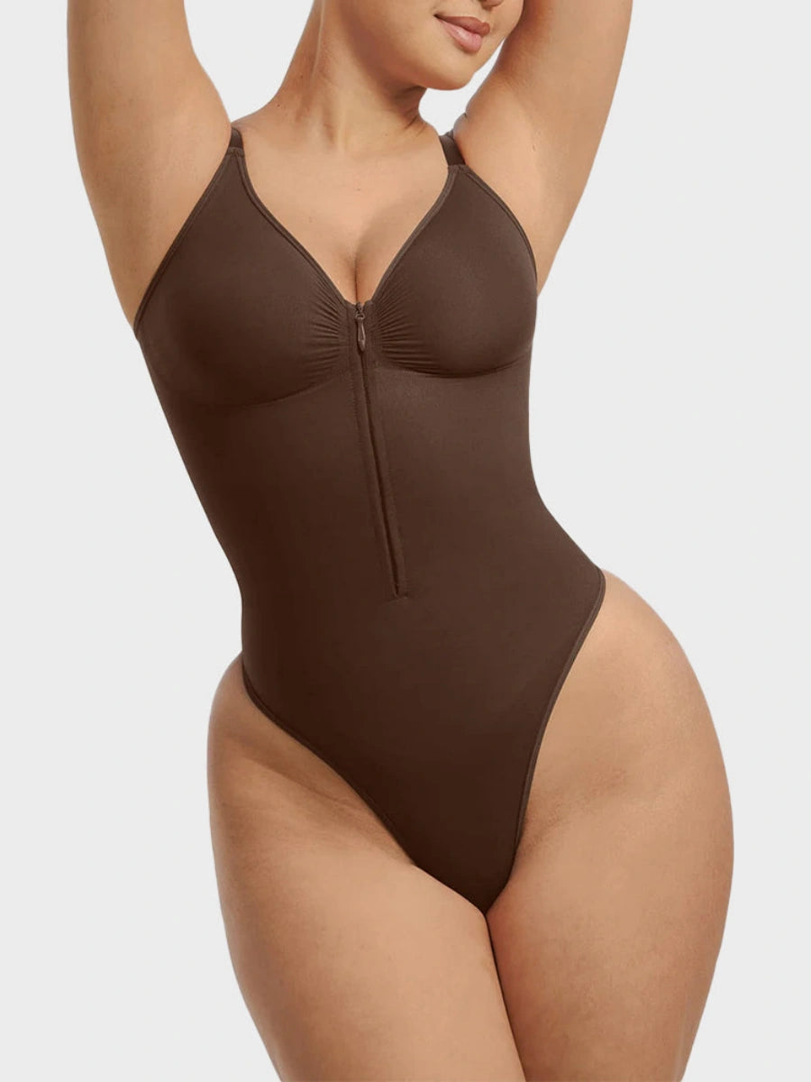 Tummy Tucking Seamless Bodysuit with Corset Zipper