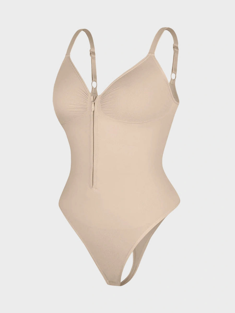 Tummy Tucking Seamless Bodysuit with Corset Zipper