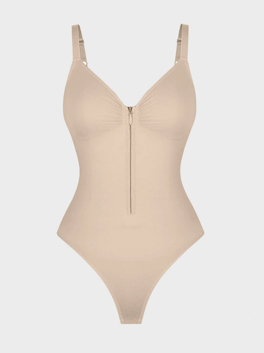 Tummy Tucking Seamless Bodysuit with Corset Zipper