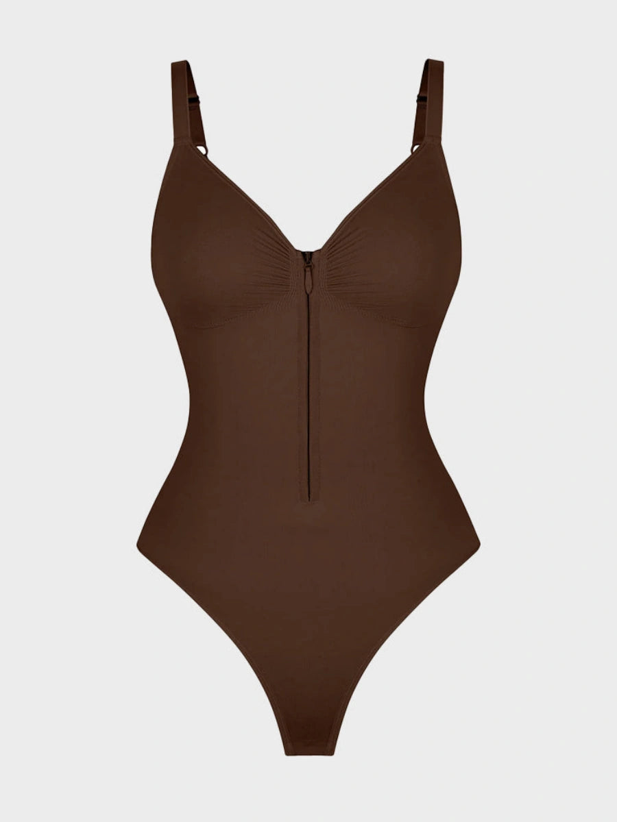 Tummy Tucking Seamless Bodysuit with Corset Zipper