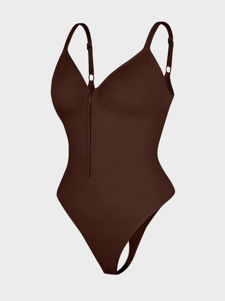 Tummy Tucking Seamless Bodysuit with Corset Zipper