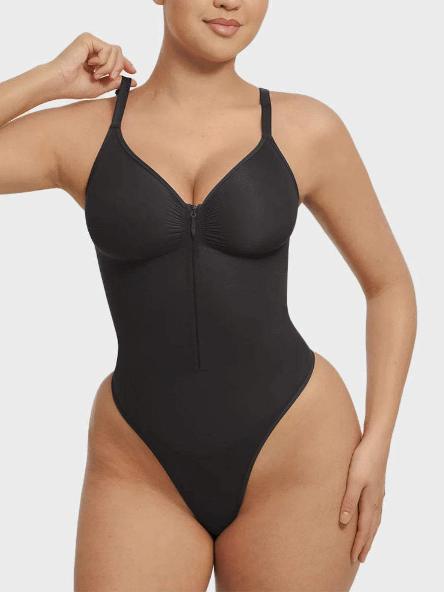 Tummy Tucking Seamless Bodysuit with Corset Zipper