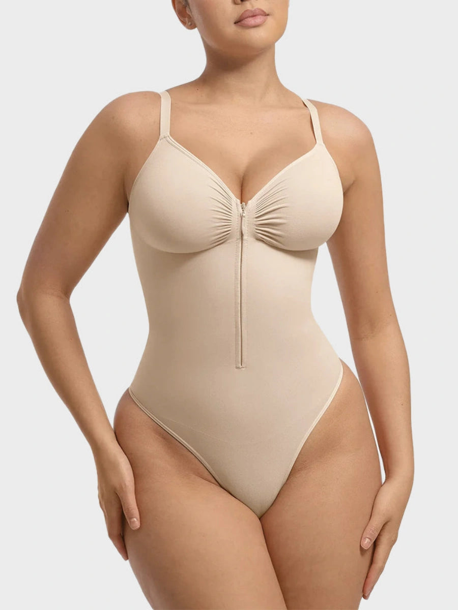 Tummy Tucking Seamless Bodysuit with Corset Zipper