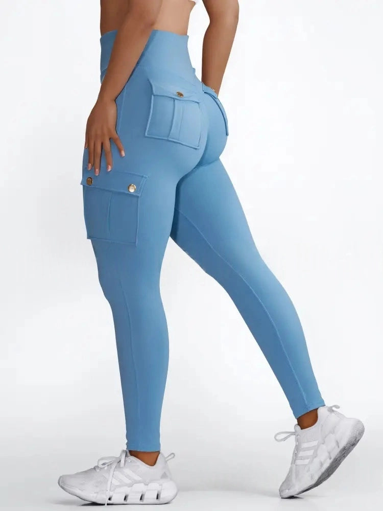 Leggings de soulèvement des fesses de poche de cargaison