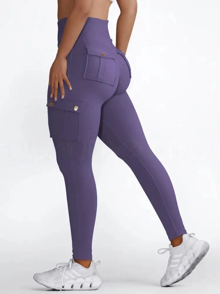 Leggings de soulèvement des fesses de poche de cargaison