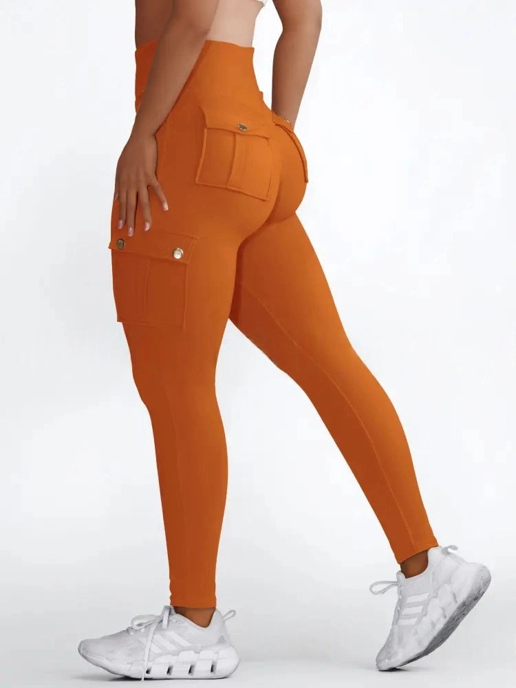 Leggings de soulèvement des fesses de poche de cargaison