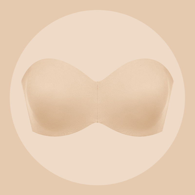 BlissShe® Full Support Non-Slip Convertible Bandeau Bra -Nude