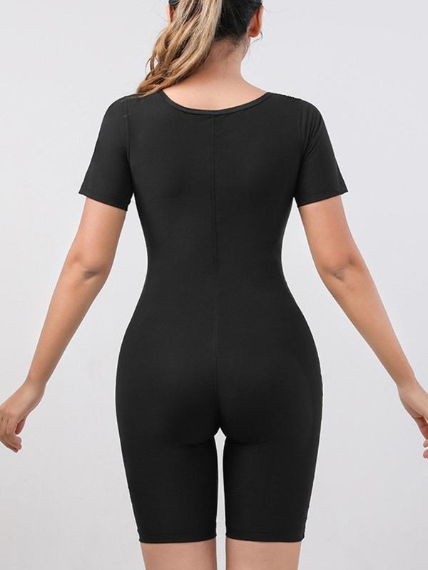 BlissShe® Women's Fitness Sweat-Inducing Zip-Up Bodysuit