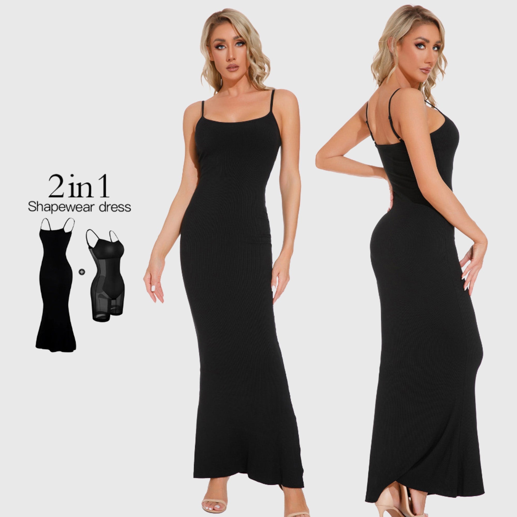 Tight Shaper Dress with Slim Tummy and Built-in 360° Firm and Slimming Butt Lifter