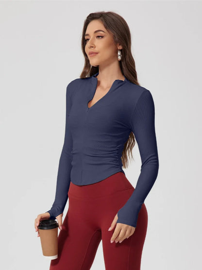 Zip Long Sleeve Top