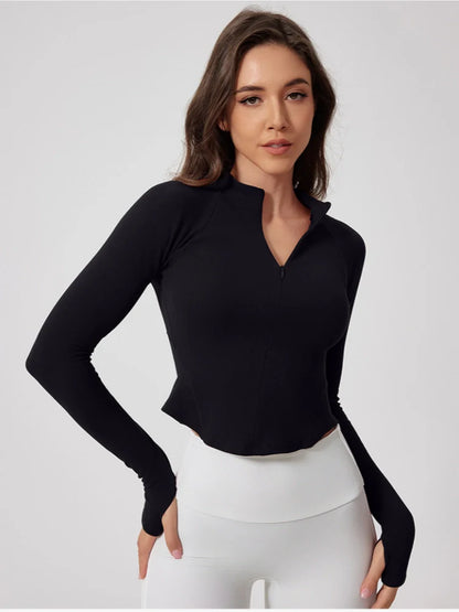 Zip Fleece Long Sleeve Top