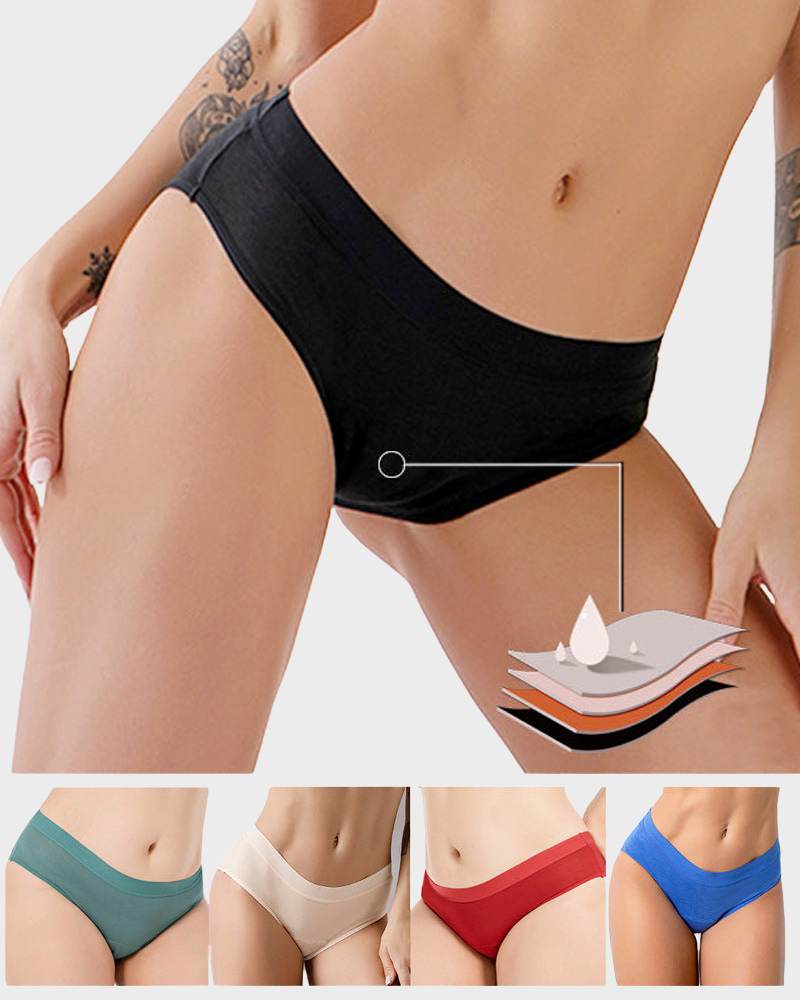 BlissShe® Low-waist bamboo fiber physiological underwear with four-layer protection for comfort