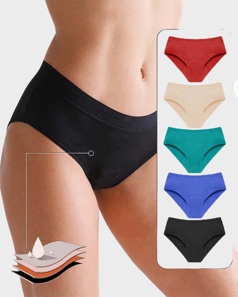 BlissShe® Low-waist bamboo fiber physiological underwear with four-layer protection for comfort