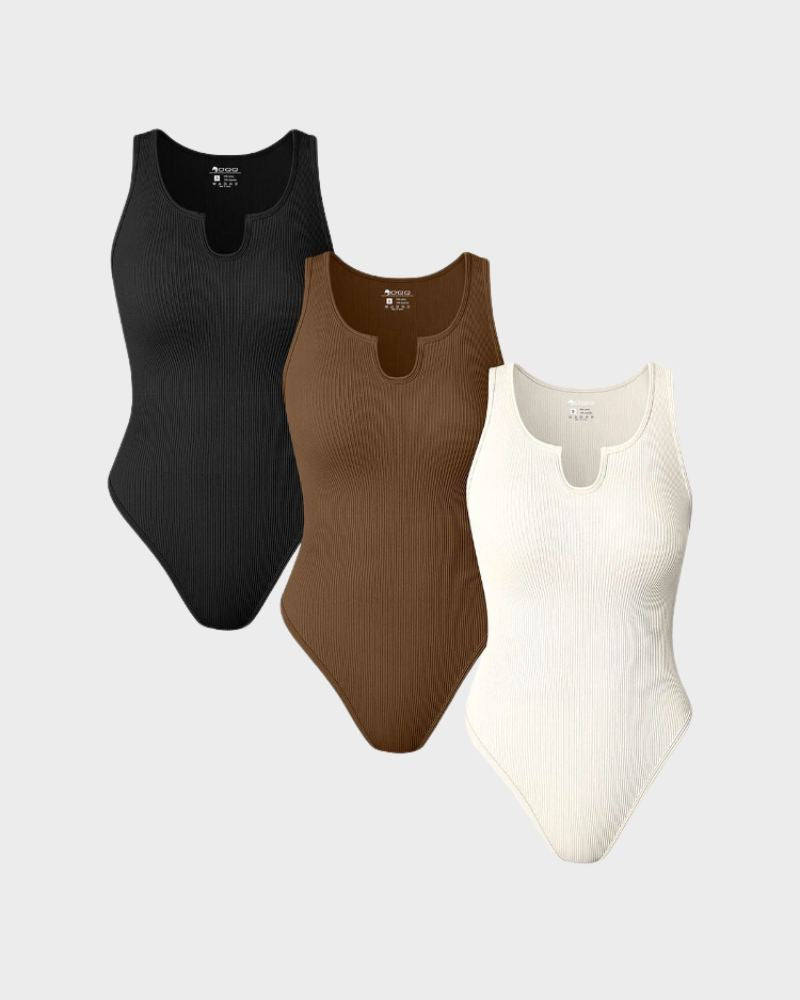 BlissShe® Ribbed Sleeveless Tank Bodysuits