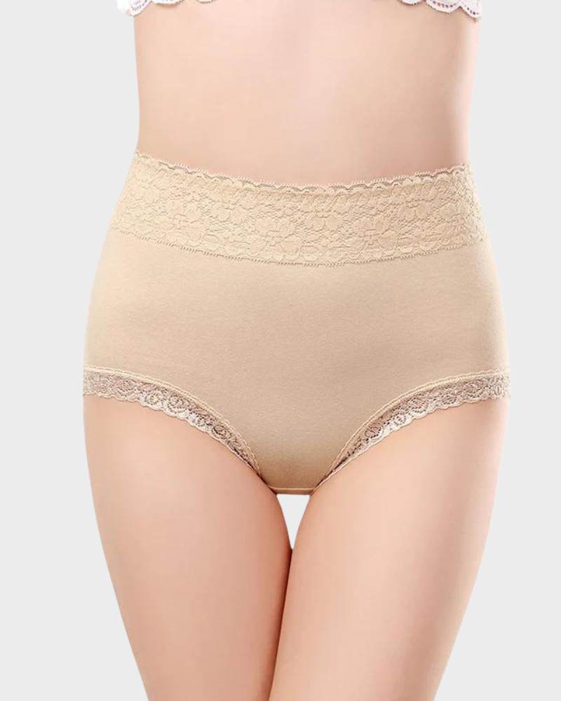 BlissShe® Cotton Lace High-Waisted Panties