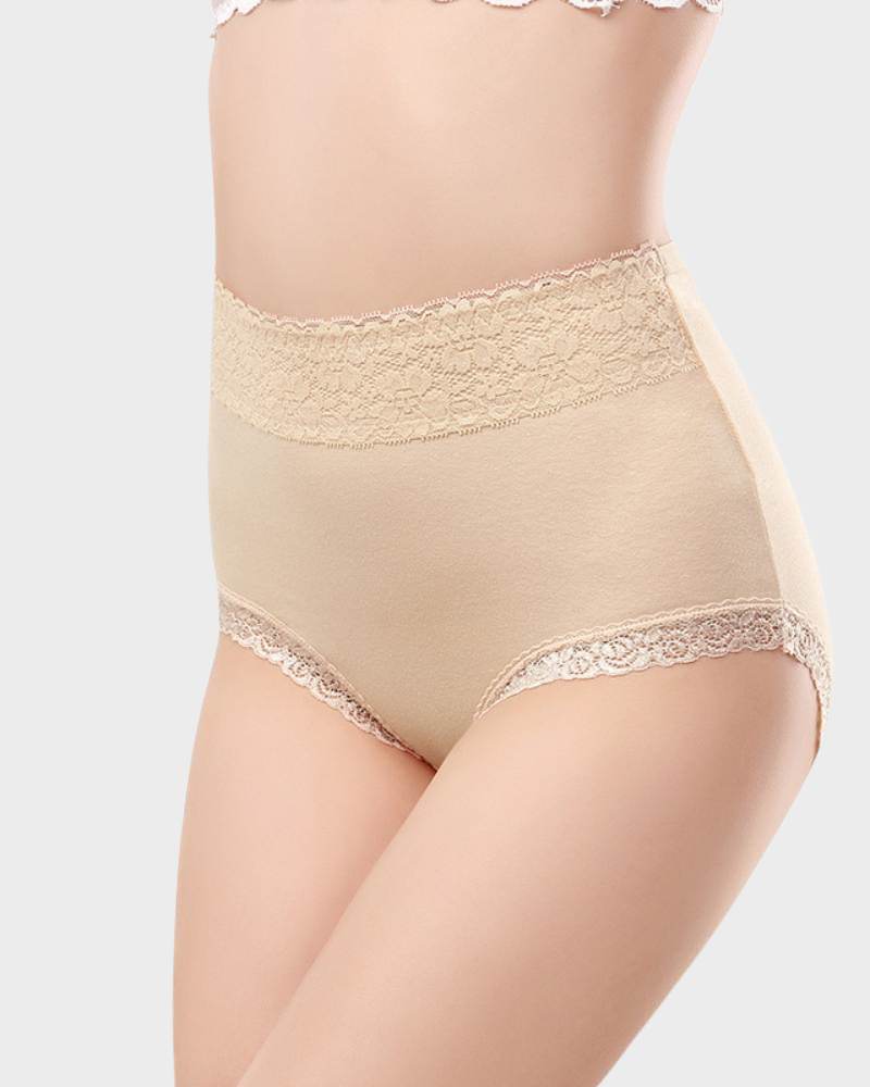 BlissShe® Cotton Lace High-Waisted Panties