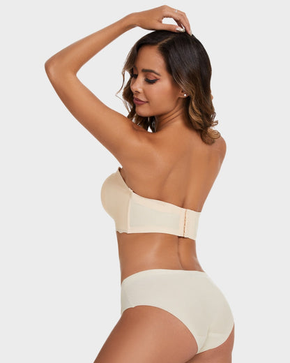 BlissShe® Trägerloser Unsichtbarer Push-Up-BH Beige 