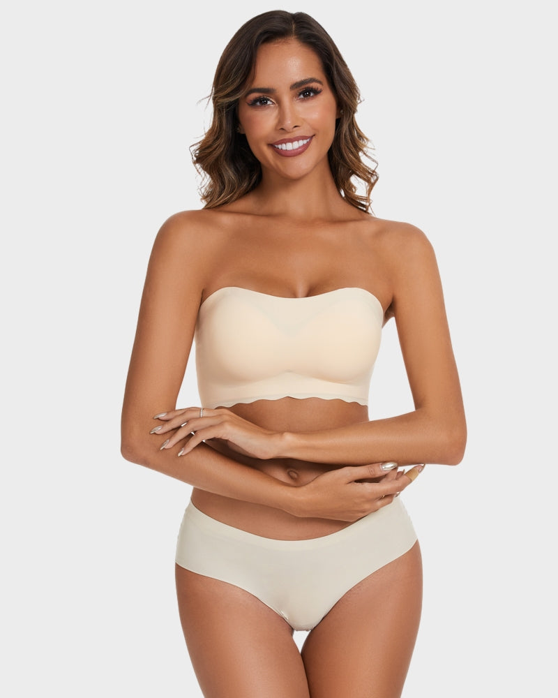 BlissShe® Trägerloser Unsichtbarer Push-Up-BH Beige 