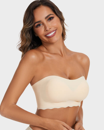 BlissShe® Trägerloser Unsichtbarer Push-Up-BH Beige 