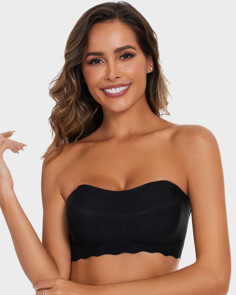 BlissShe® Trägerloser Unsichtbarer Push-Up-BH Schwarz 