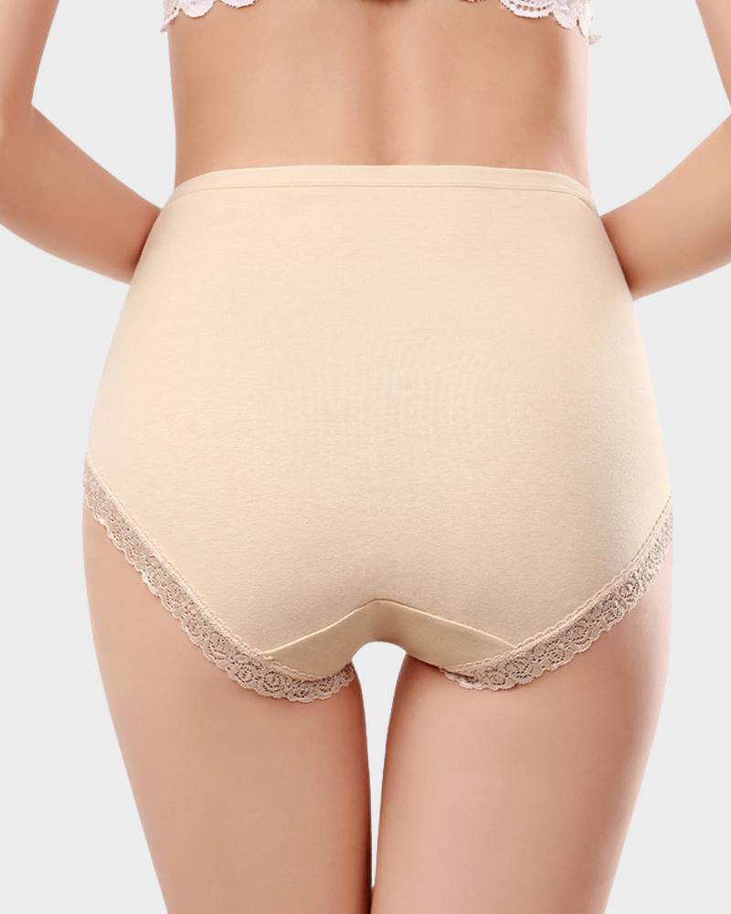 BlissShe® Cotton Lace High-Waisted Panties