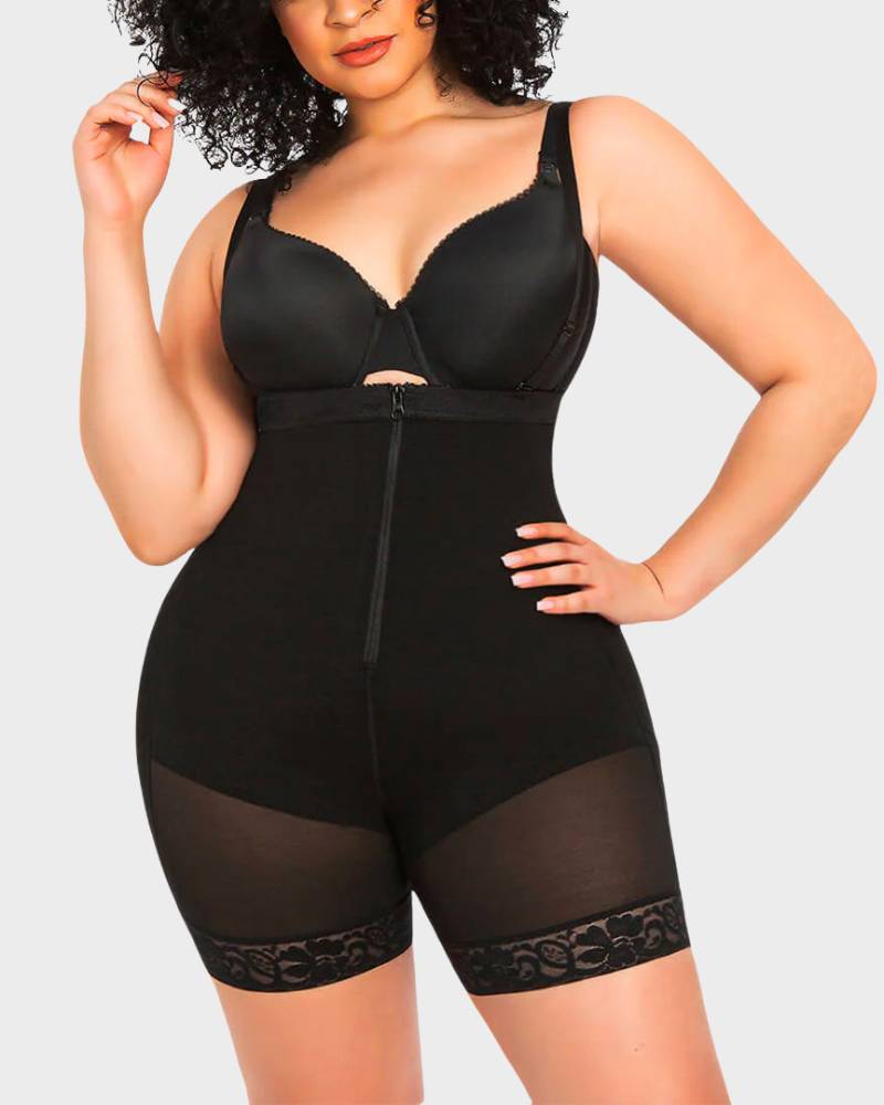 BlissShe® Open Bust Firm Tummy Compression Bodysuit Shaper With Butt Lifter