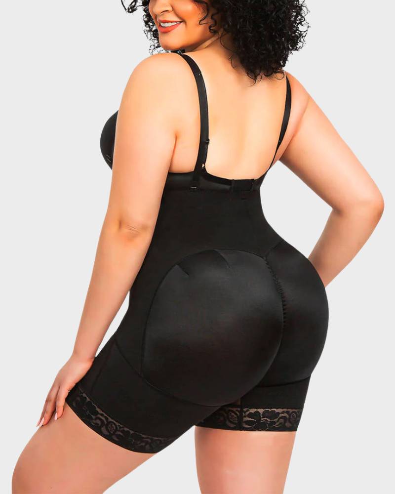 BlissShe® Open Bust Firm Tummy Compression Bodysuit Shaper With Butt Lifter