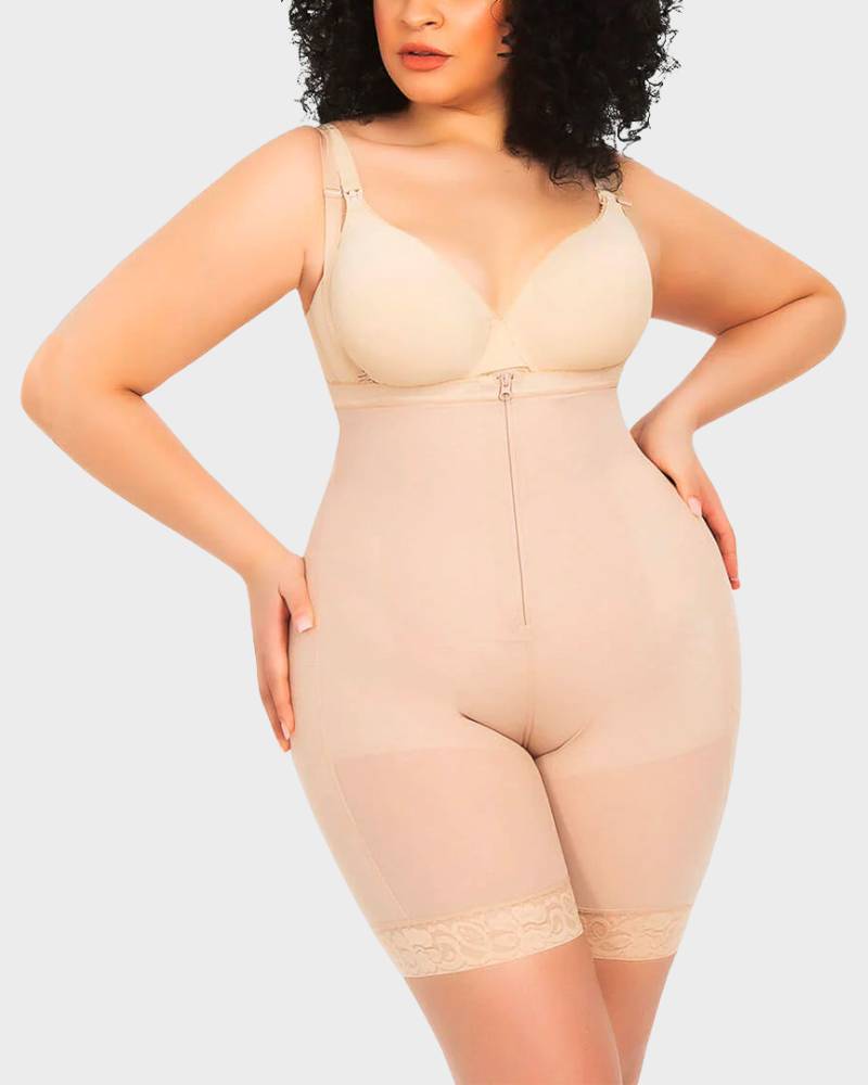 BlissShe® Open Bust Firm Tummy Compression Bodysuit Shaper With Butt Lifter