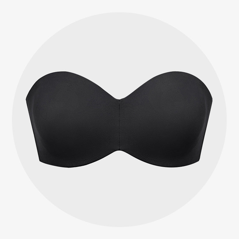 BlissShe® Full Support Non-Slip Convertible Bandeau Bra-Black