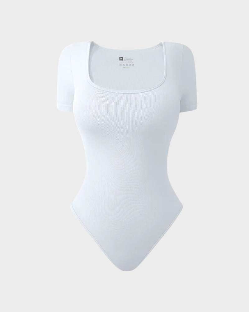 BlissShe® Basic Square Neck Thong Bodysuit