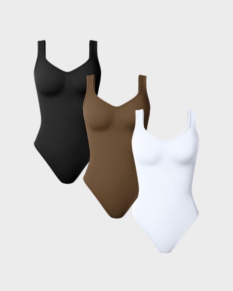 BlissShe® Scoop Neck Thong Bodysuit