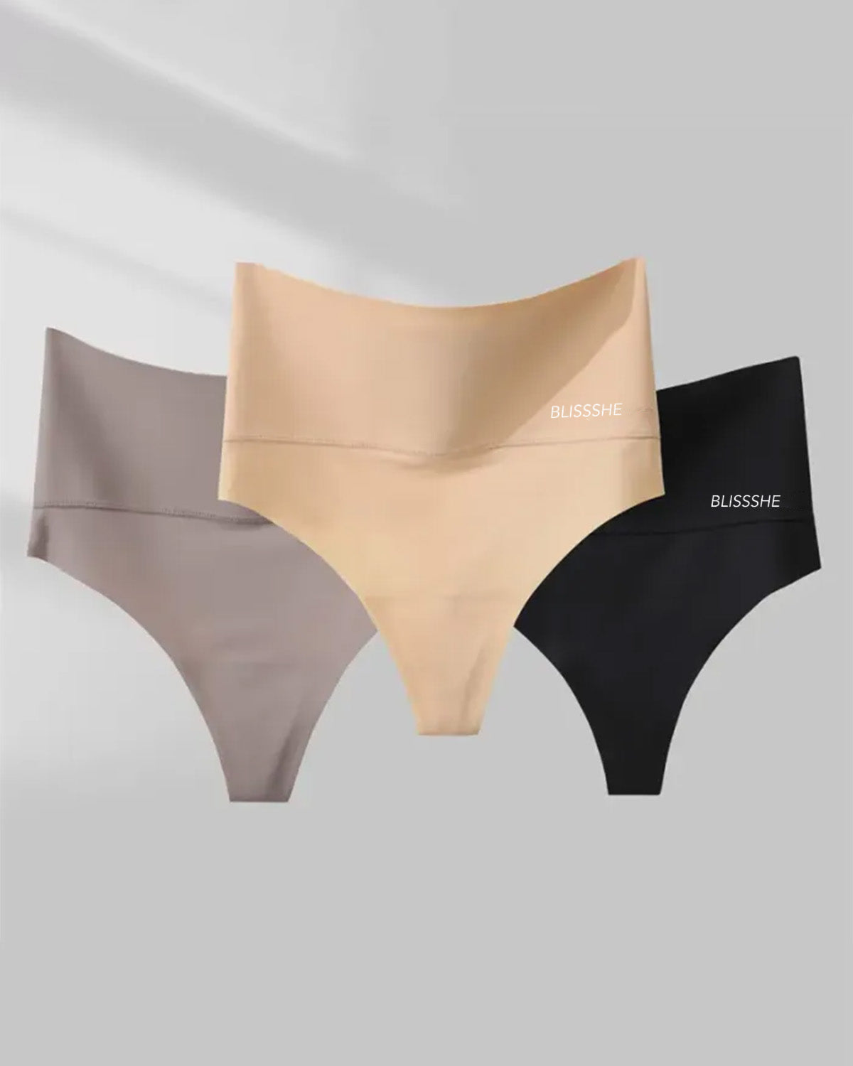 BlissShe® 3-Pack High-Rise Seamless Thong Panty