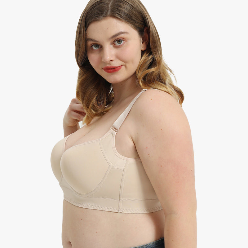 BlissShe® Full-Coverage Back Smoothing Bra-Beige