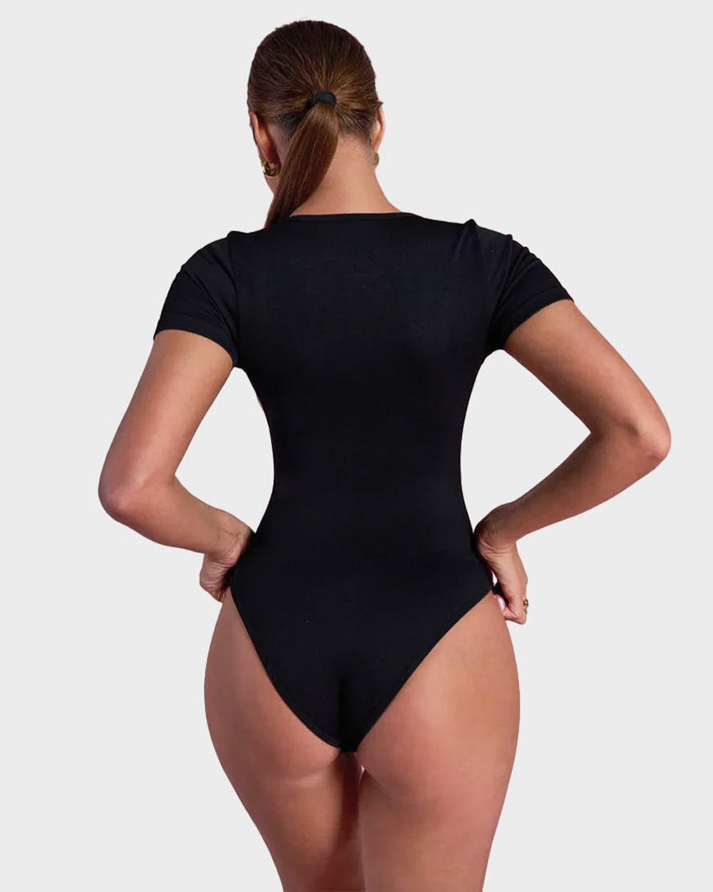 BlissShe® Basic Square Neck Thong Bodysuit