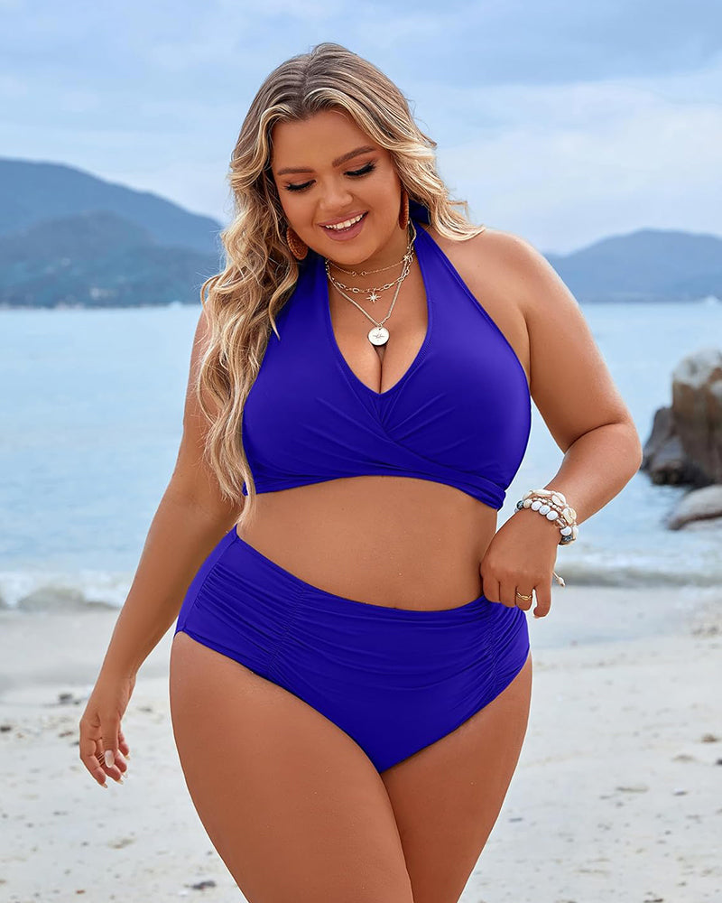 BlissShe® Tummy Control Bathing Suits Modest High Waisted Bikini Sets