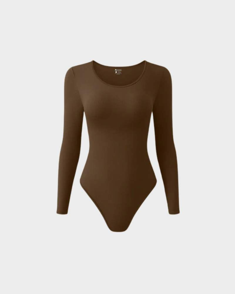 BlissShe® Ribbed Crewneck Long Sleeve Bodysuit