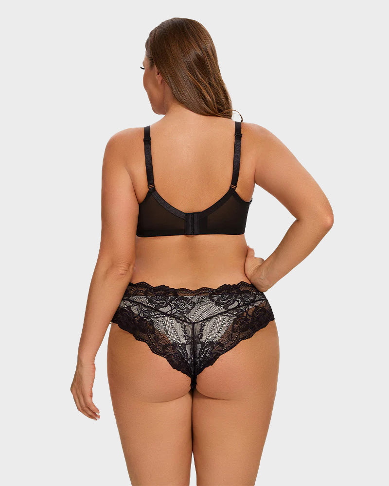 BlissShe® Full Coverage Lace Black Minimizer Bra