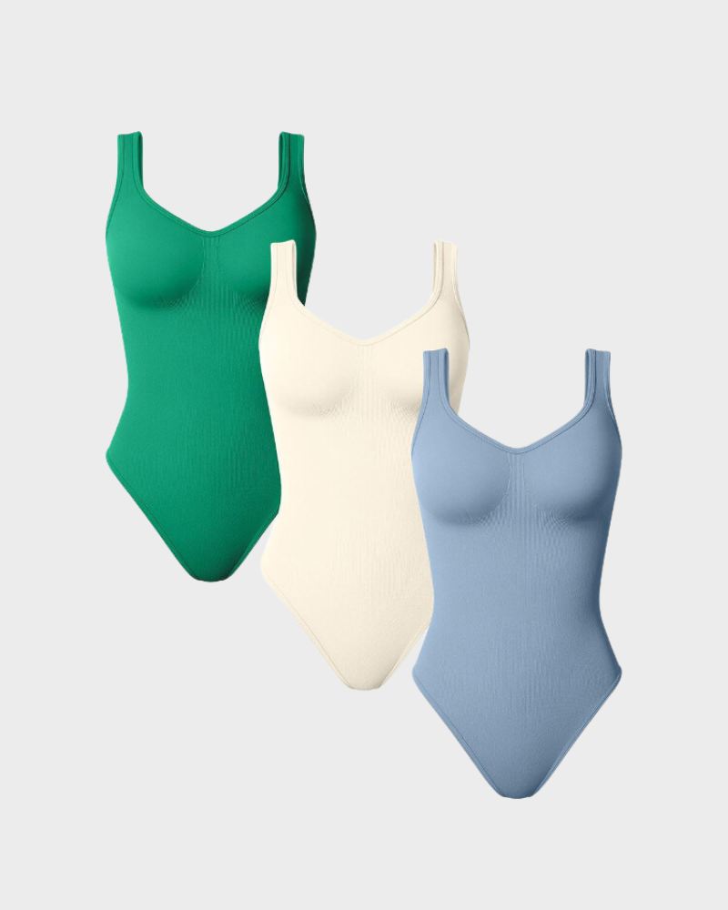 BlissShe® Scoop Neck Thong Bodysuit