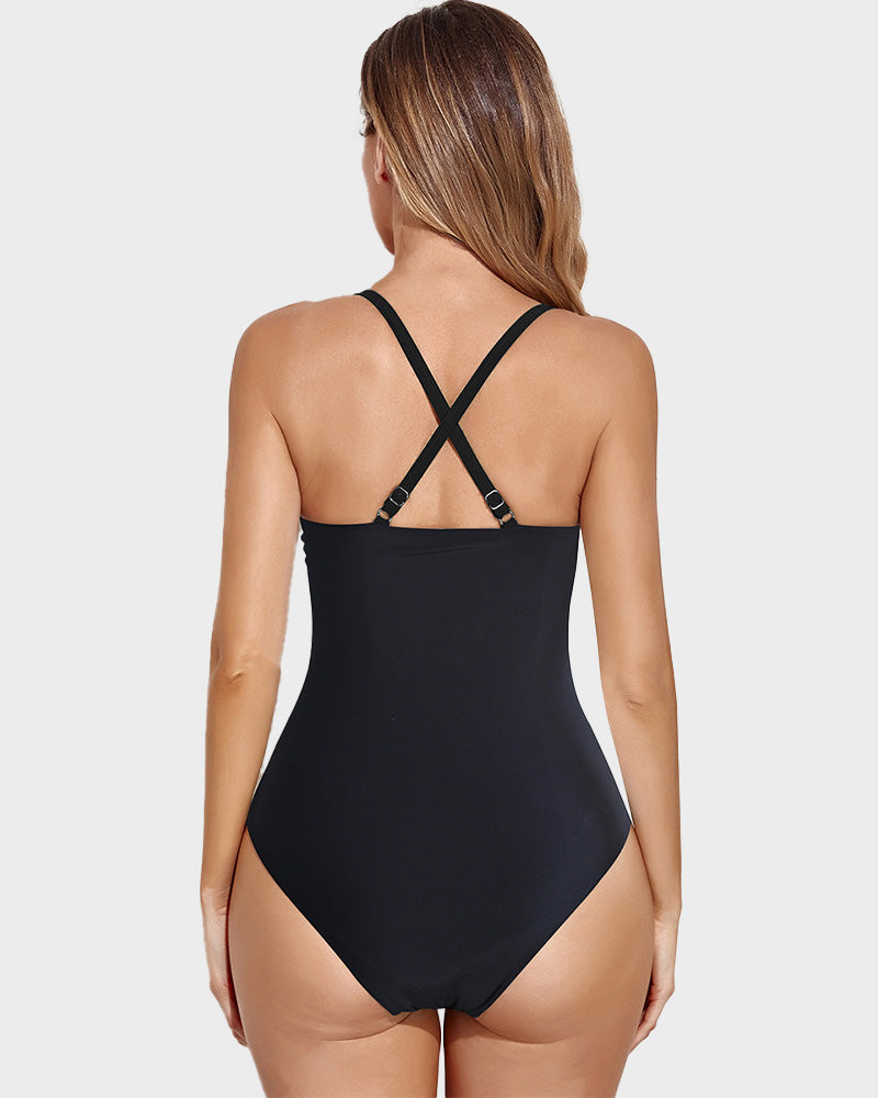 BlissShe® Crisscross Cutout One-Piece Swimwear