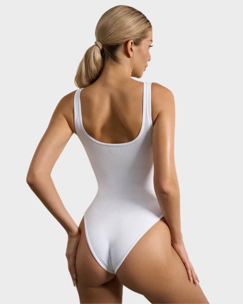 BlissShe® Wide Strap Backless Thong Bodysuit