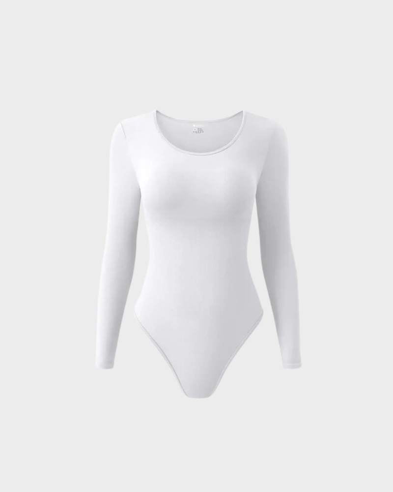 BlissShe® Ribbed Crewneck Long Sleeve Bodysuit