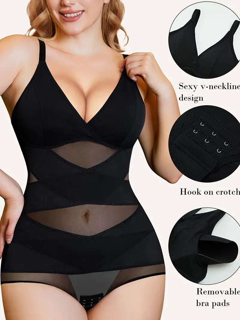 BlissShe® V Neck Mesh Breathable Shapewear