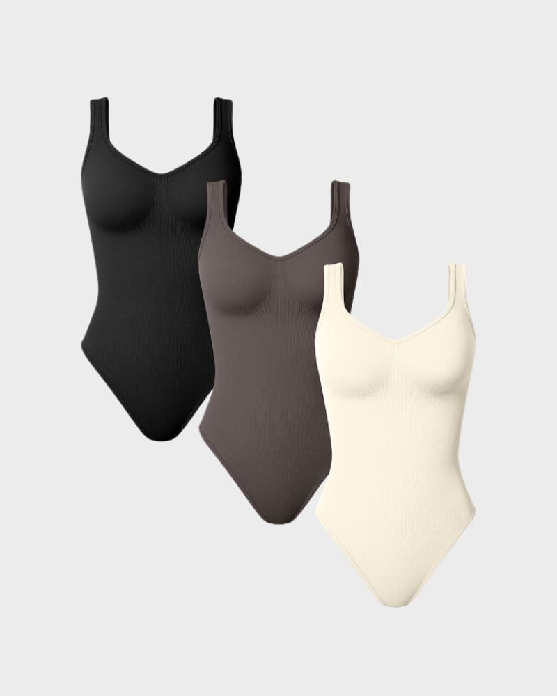 BlissShe® Scoop Neck Thong Bodysuit