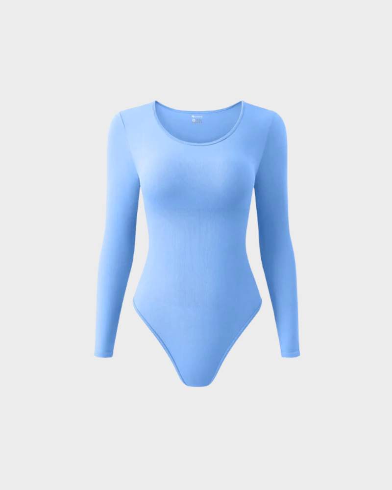 BlissShe® Ribbed Crewneck Long Sleeve Bodysuit